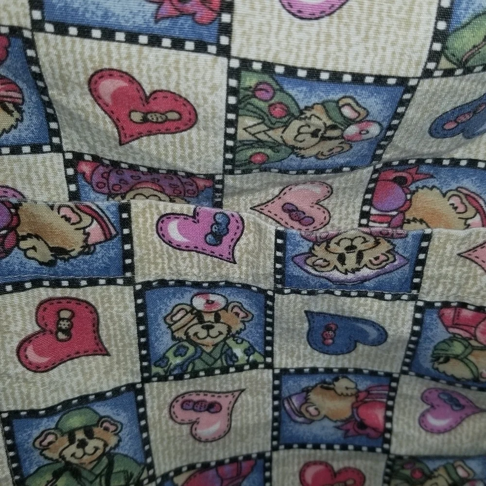 Factory Uniforms Teddy Bear Scrub Top Size L - Picture 2 of 4